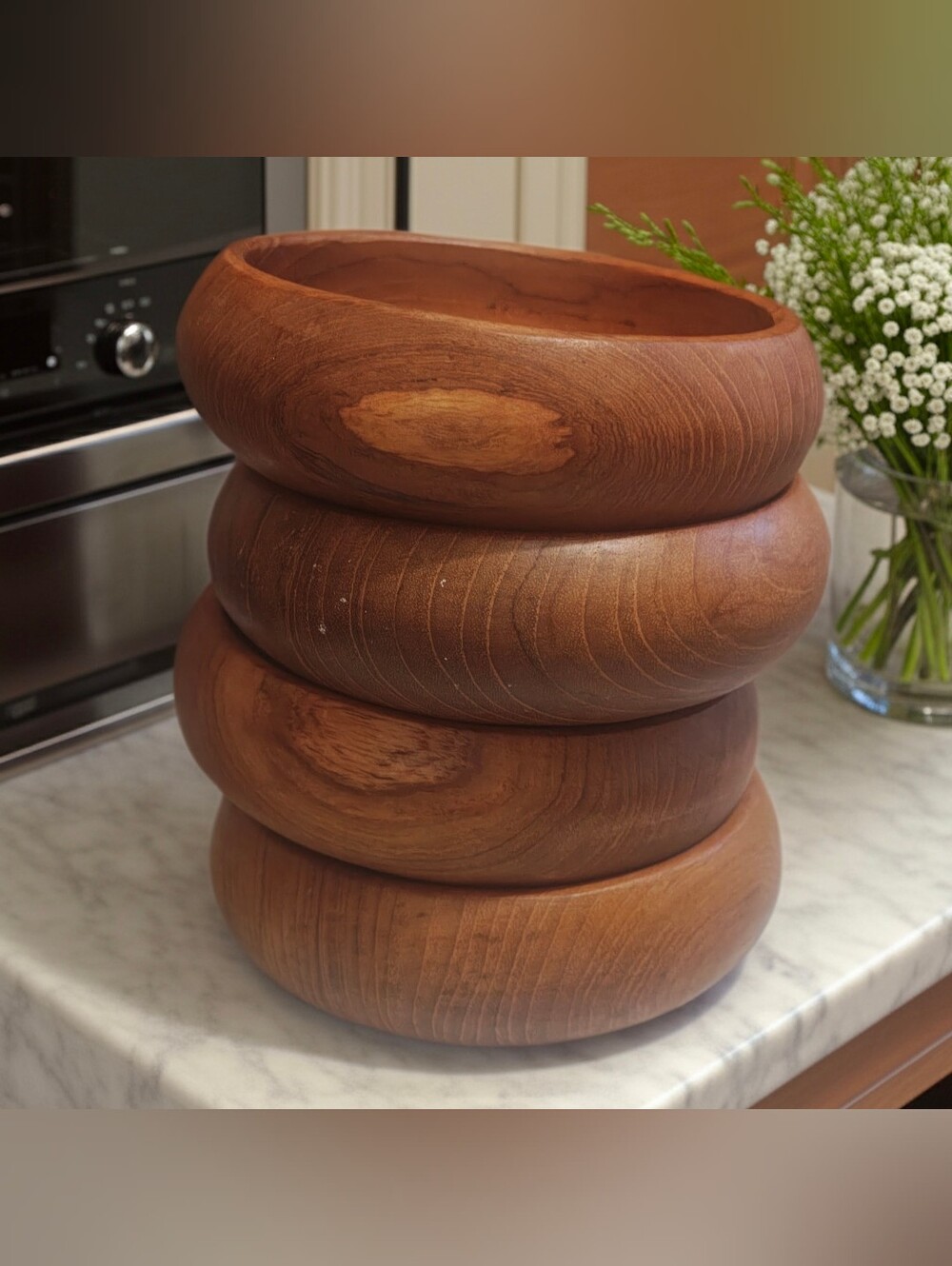 Goodwood Teak Salad Bowls-Set Of 4